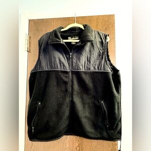 Britches Mens All Black Fleece Zip Up Vest - Size Large
